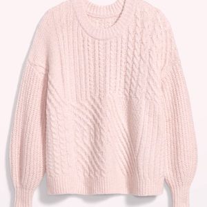Cozy Cable-knit blouson-sleeve sweater